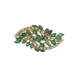 Emerald and Diamond Brooch