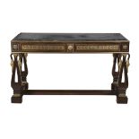 Empire-Style Mahogany and Marble-Top Side Table
