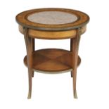 French Mahogany and Marble-Top Center Table