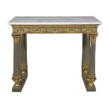 Empire Polychrome and Marble-Top Console Table