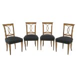 Suite of Four Biedermeier Birch Side Chairs