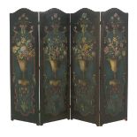 Antique French Four-Panel Folding Screen