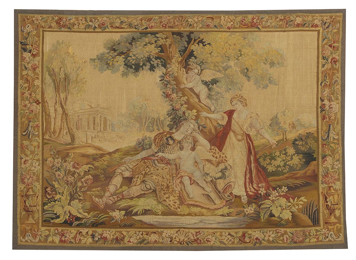 French Hand-Woven Allegorical Tapestry