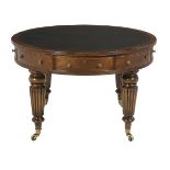 William IV-Style Mahogany Leather-Top Table