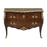 Louis XV-Style Kingwood and Marble-Top Commode