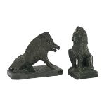 Two Carved Serpentine Marble Animals