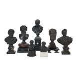 Seven Grand Tour Marble and Spelter Busts