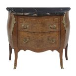Louis XV-Style Kingwood Marble-Top Commode