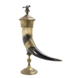 WMF Brass-Mounted Standing Libation Horn