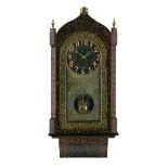 Painted and Tunbridge-Ware-Inlaid Hanging Clock