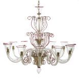 Venetian Murano Blown Glass Chandelier