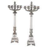 Pair of Second Empire Silverplate Candelabra