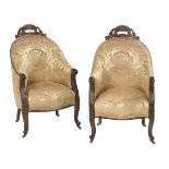 Pair of American Rosewood Armchairs