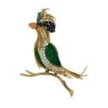 Diamond and Ruby "Bird" Brooch