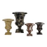 Four Italian Marble Campana-Form Urns