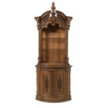 American Carved Walnut Vitrine/Cabinet