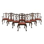 Eight George III-Style Mahogany Dining Chairs