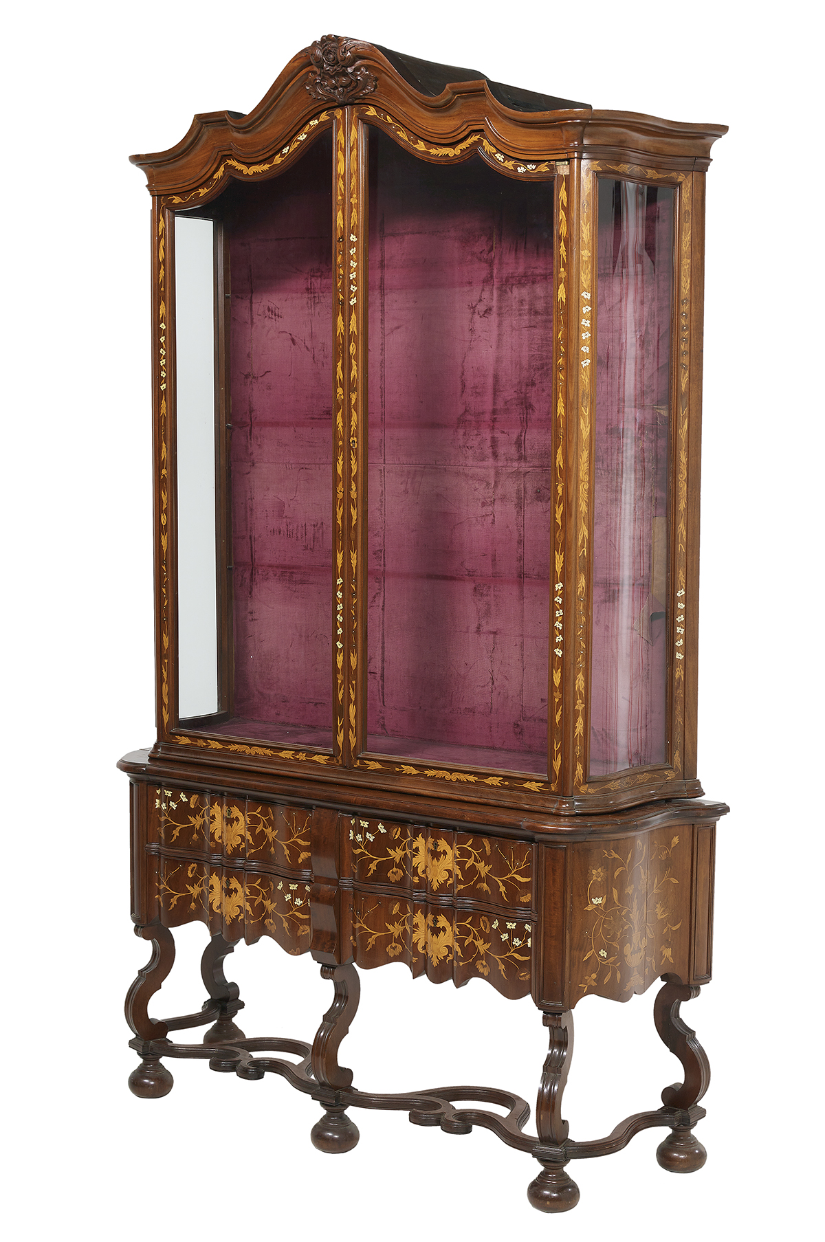 Dutch Mahogany and Marquetry Vitrine - Image 2 of 3