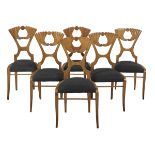 Assembled Set of Six Biedermeier Birch Dining Chairs
