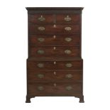 George III Mahogany Chest-on-Chest