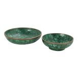 Two Brass-Mounted Malachite Bowls