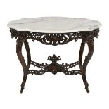 American Rococo Revival Marble-Top Center Table