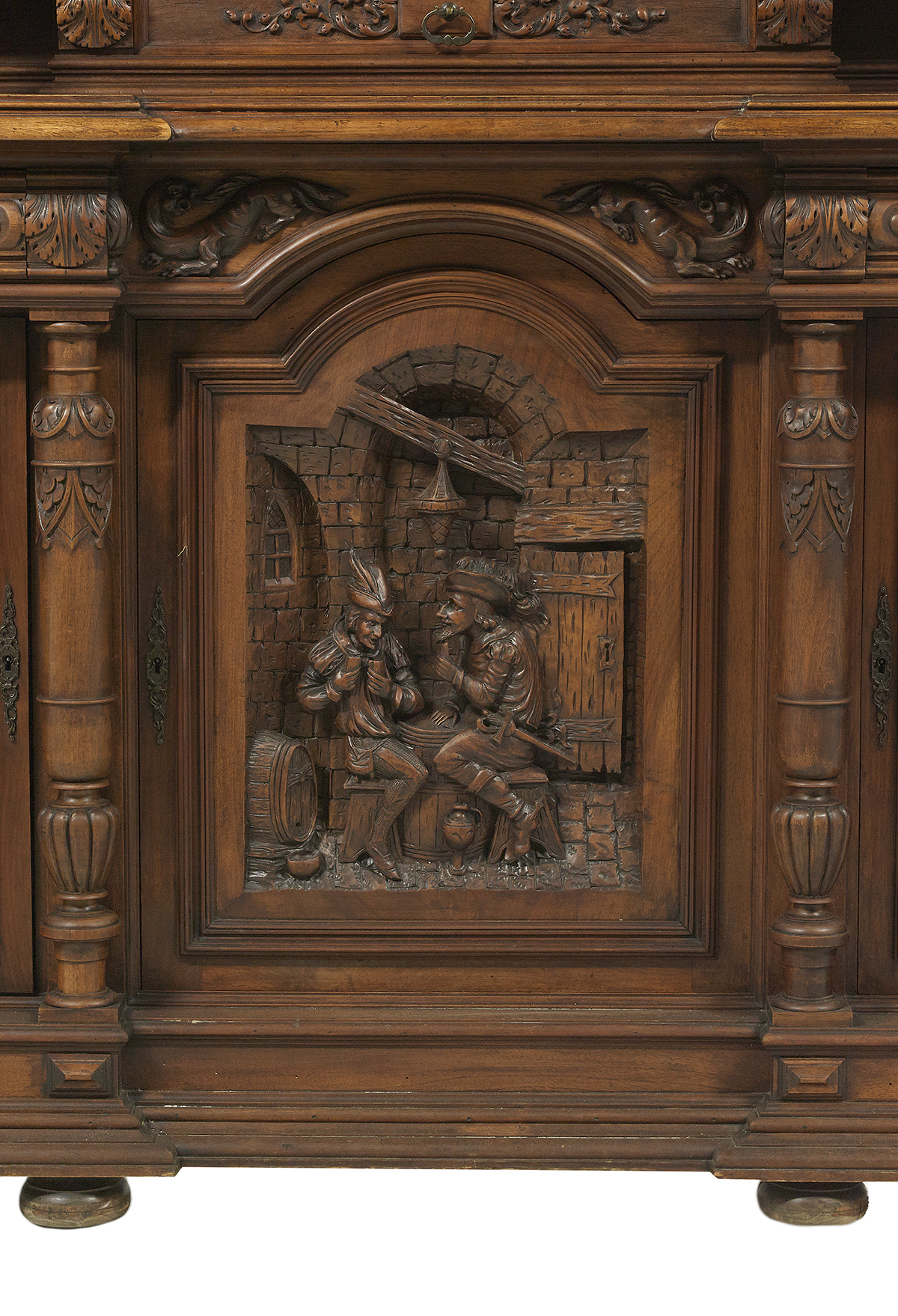 Impressive Continental Carved Walnut Breakfront - Image 3 of 4