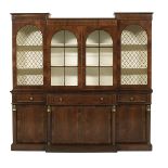 Regency-Style Rosewood and Mahogany Breakfront