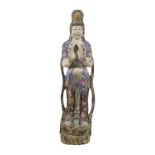 Chinese Polychromed Wood Figure of Guanyin