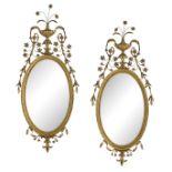 Pair of George III-Style Giltwood Looking Glasses