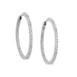 Pair of Diamond Hoop Earrings