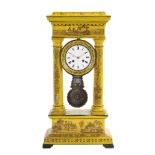 Rare Louis-Philippe Painted Pewter Portico Clock