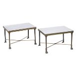 Pair of Regency-Style Marble-Top Low Tables