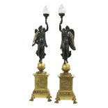 Pair of French Bronze Figural Torcheres