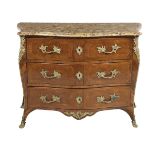 Louis XV-Style Kingwood and Marble-Top Commode