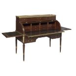 Louis XVI-Style Marble-Top Bureau Cylindre