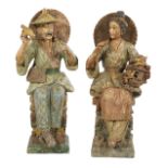 Pair of Painted Chinoiserie Figures