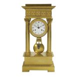 Exceptional Empire Gilt-Bronze Portico Clock