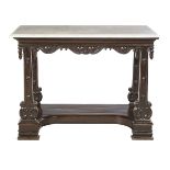 American Mahogany and Marble-Top Pier Table