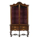 Dutch Mahogany and Marquetry Vitrine