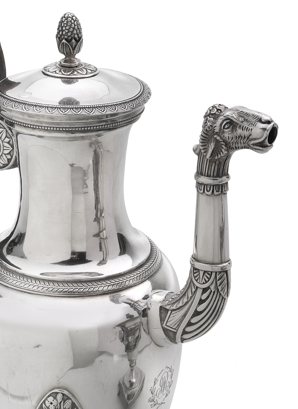 French Empire Silver Coffeepot and Sugar Urn - Image 2 of 3