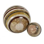 Two Italian Marble Carpet Boules