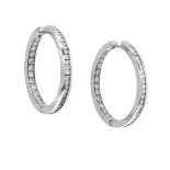 Pair of Diamond Hoop Earrings