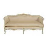 French Polychrome and Parcel-Gilt Sofa