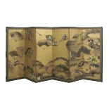 Exceptional Japanese Six-Panel Folding Screen