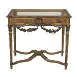 Louis XVI-Style Giltwood Vitrine Table