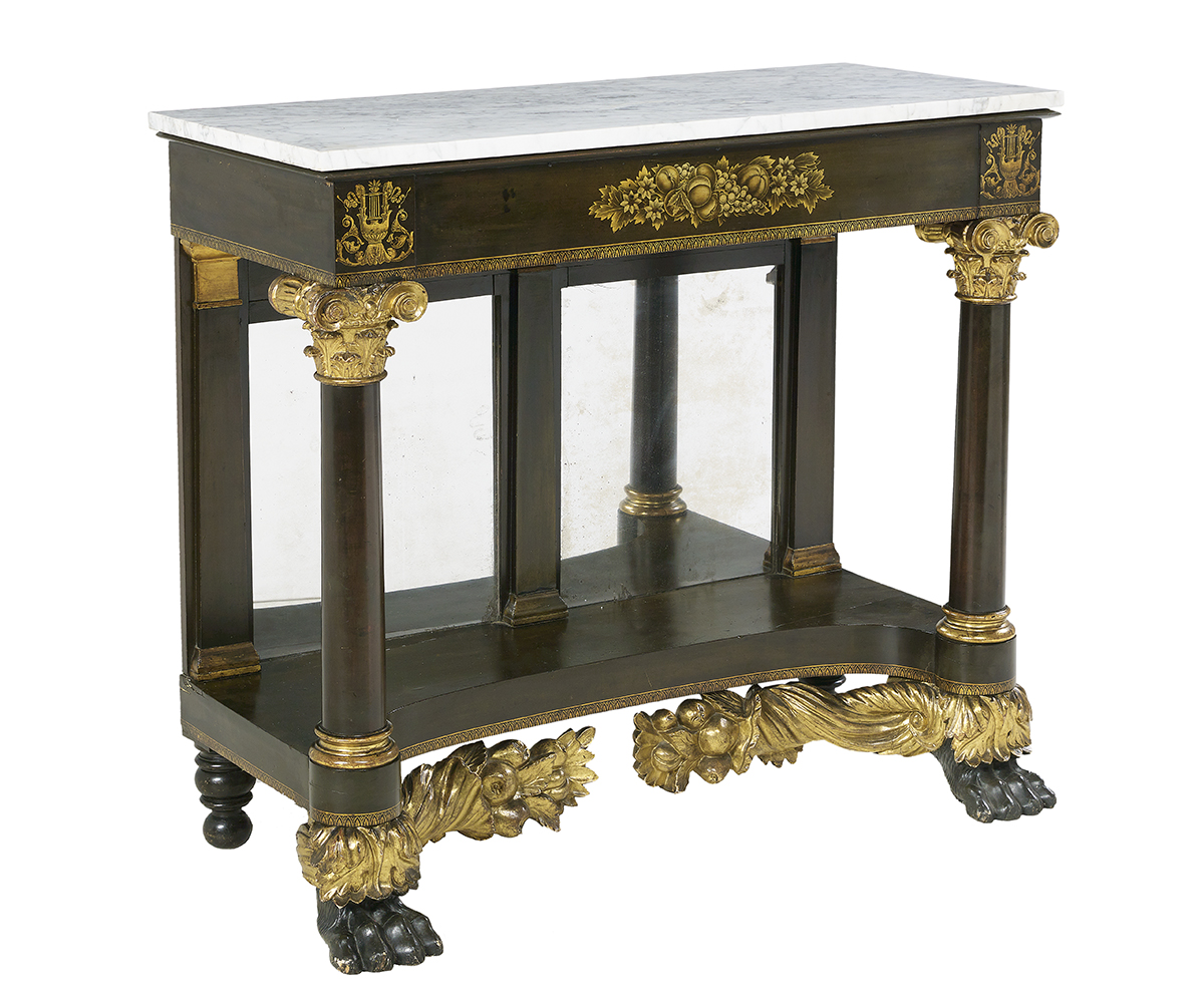 American Classical Marble-Top Pier Table - Image 2 of 2