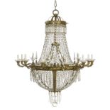 Impressive French Baccarat Gilt-Bronze Chandelier