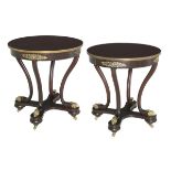 Pair of Empire Mahogany Center Tables