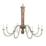 Italian Parcel-Giltwood and Metal Chandelier